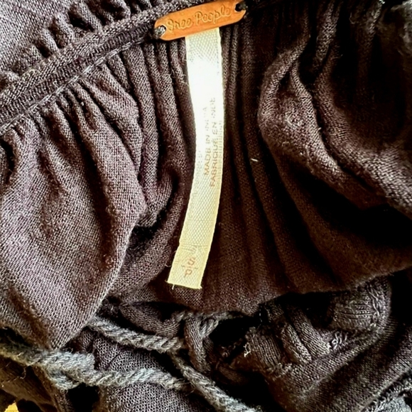 EUC Free People Black Embroidered Blouse - Picture 5 of 6